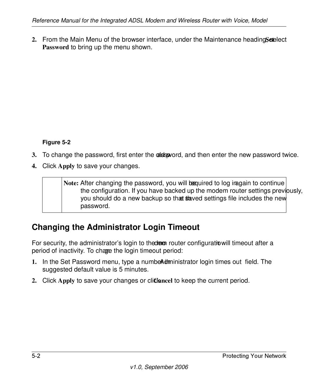 NETGEAR DG834GV v2 manual Changing the Administrator Login Timeout 