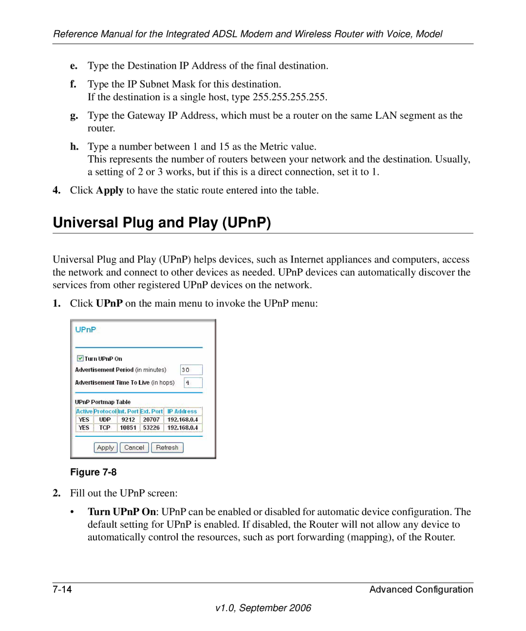 NETGEAR DG834GV v2 manual Universal Plug and Play UPnP 