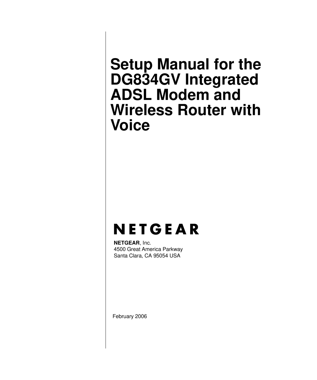 NETGEAR DG834GV manual NETGEAR, Inc 