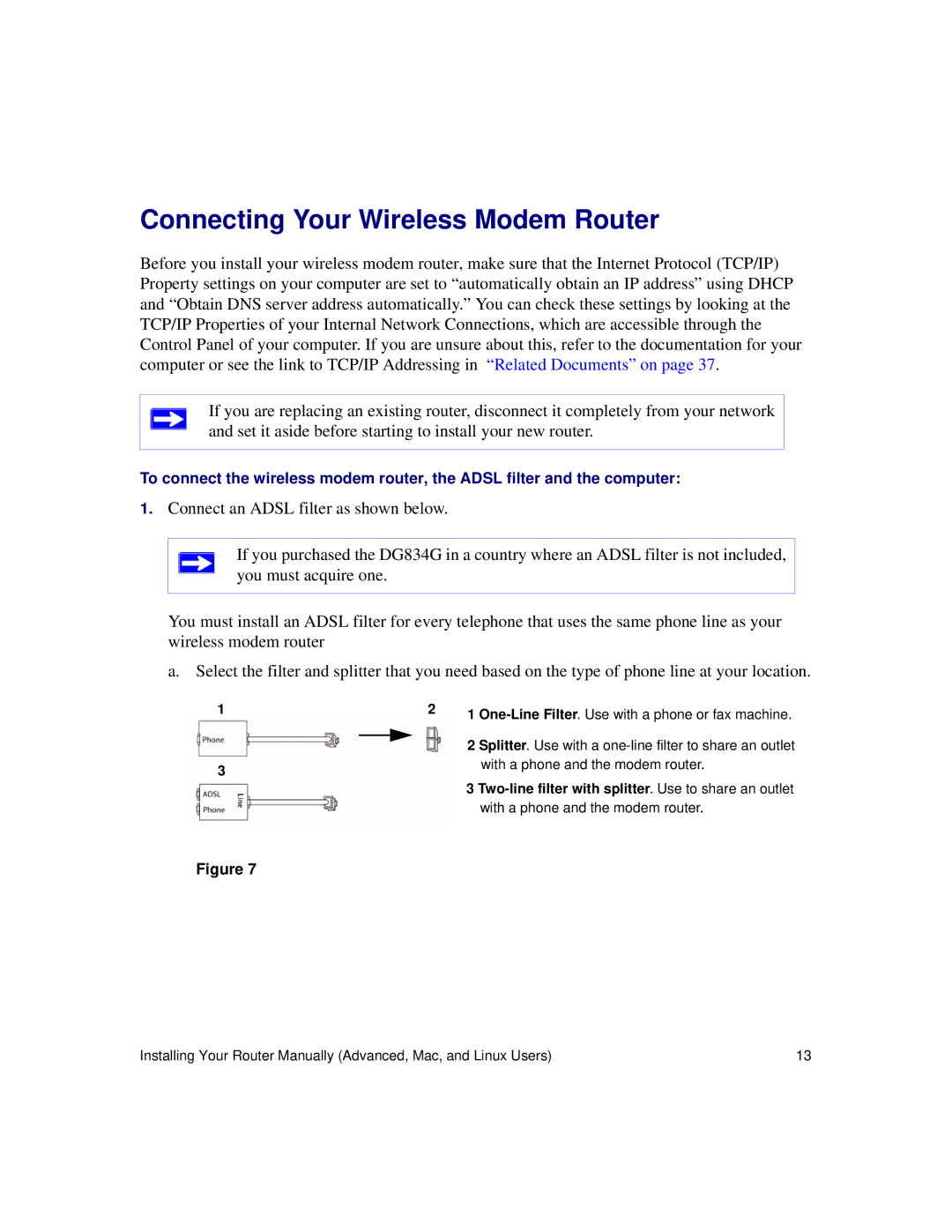 NETGEAR DG834Gv5 manual Connecting Your Wireless Modem Router 