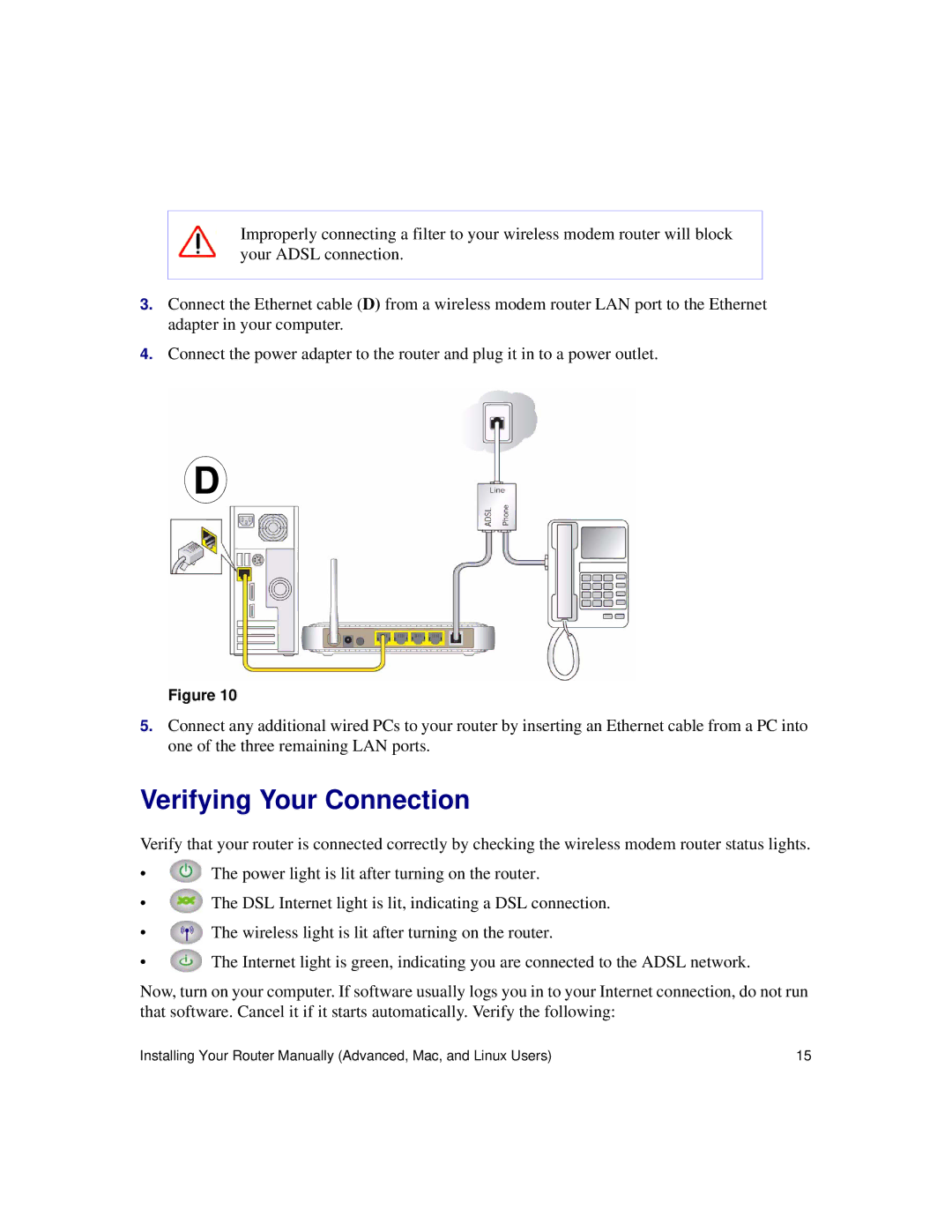 NETGEAR DG834Gv5 manual Verifying Your Connection 