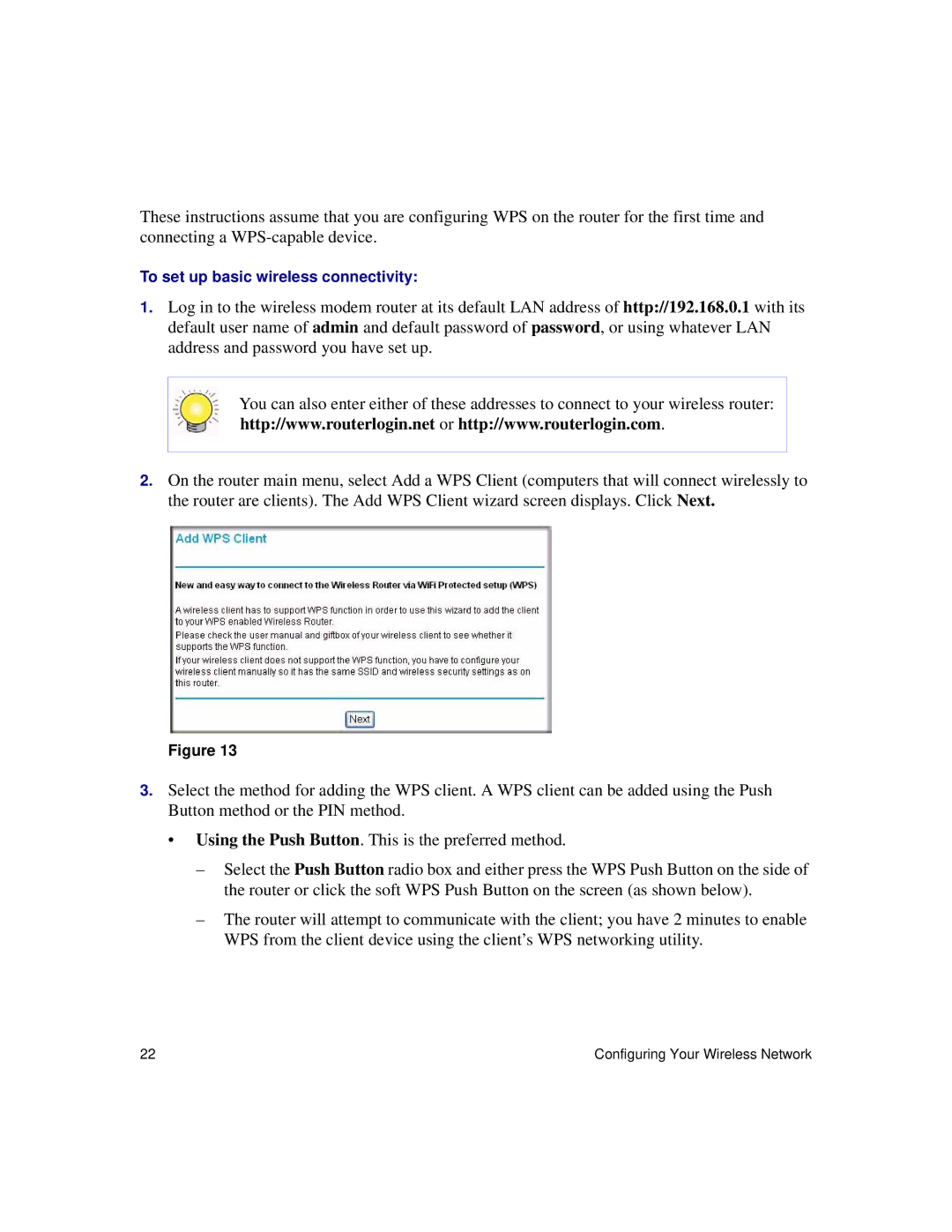 NETGEAR DG834Gv5 manual To set up basic wireless connectivity 