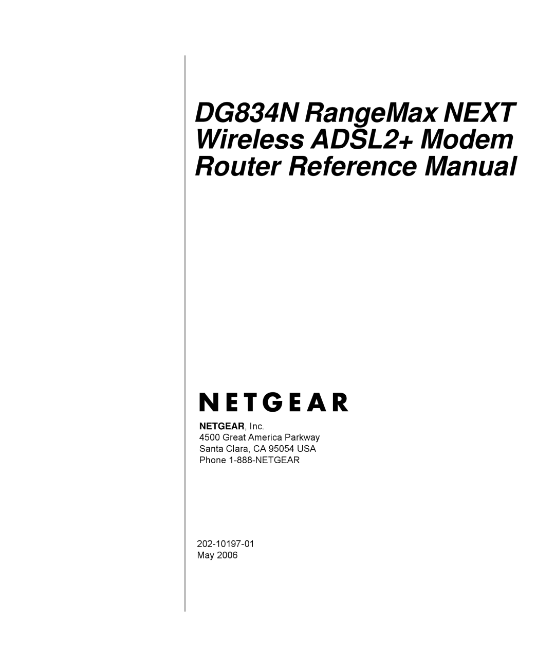 NETGEAR DG834N manual NETGEAR, Inc 