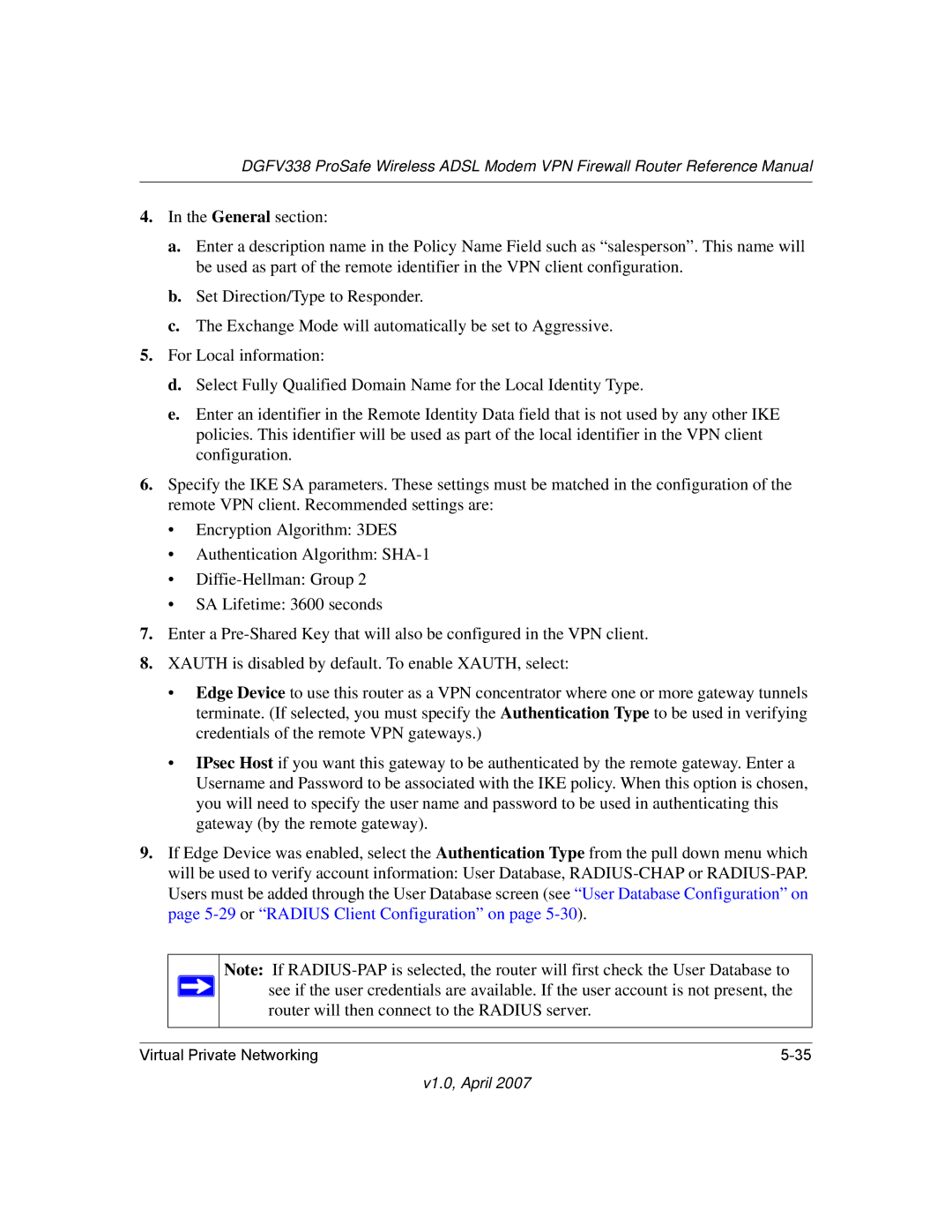 NETGEAR DGFV338 manual V1.0, April 