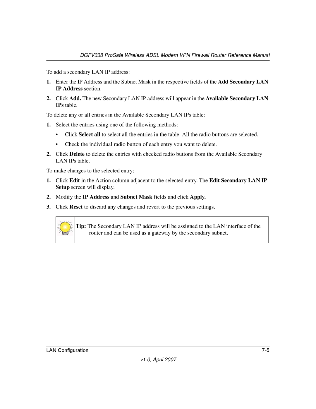 NETGEAR DGFV338 manual V1.0, April 