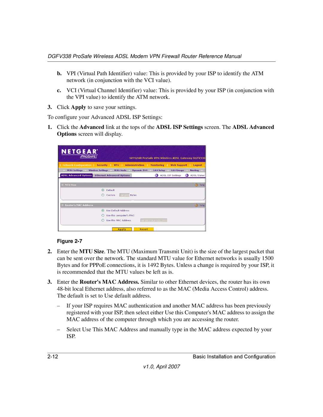 NETGEAR DGFV338 manual V1.0, April 