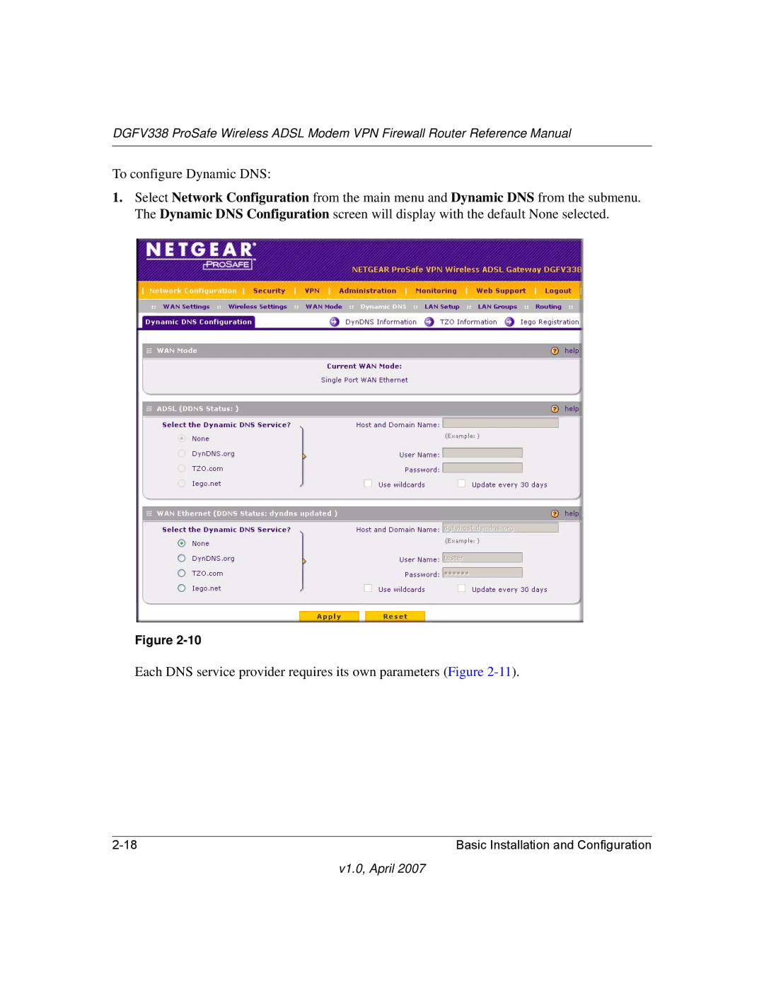 NETGEAR DGFV338 manual V1.0, April 