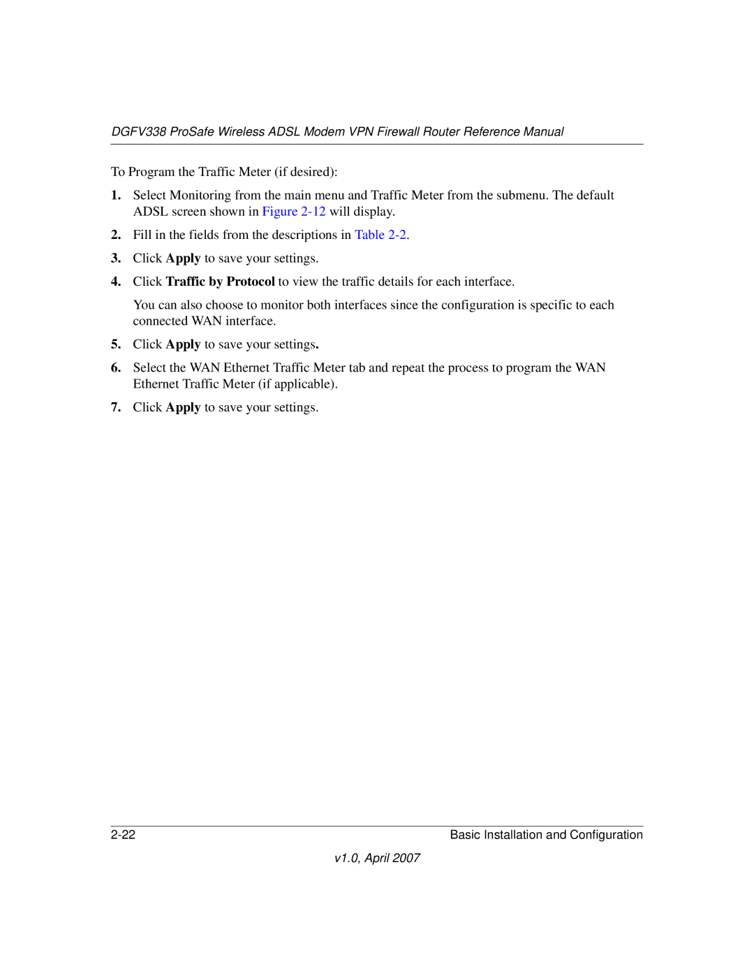 NETGEAR DGFV338 manual V1.0, April 