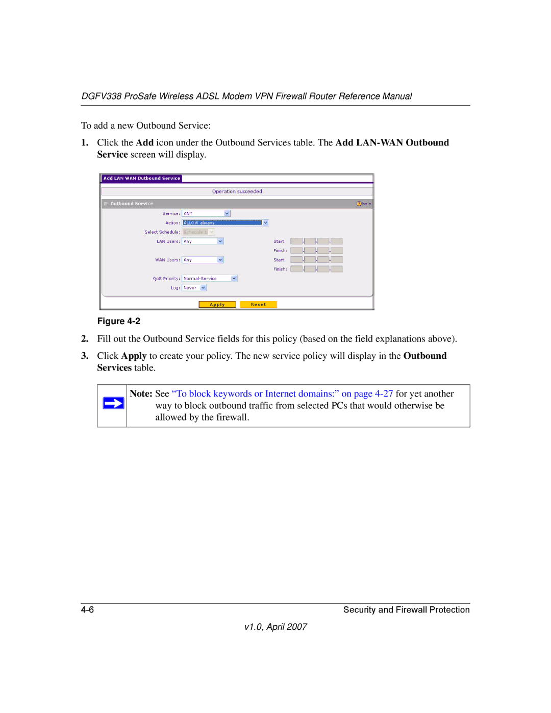 NETGEAR DGFV338 manual V1.0, April 