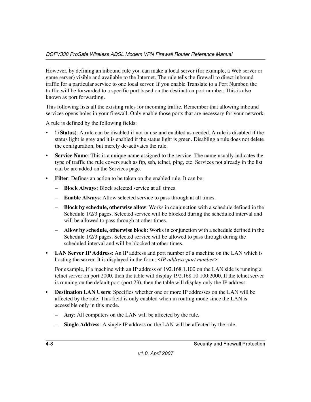 NETGEAR DGFV338 manual V1.0, April 