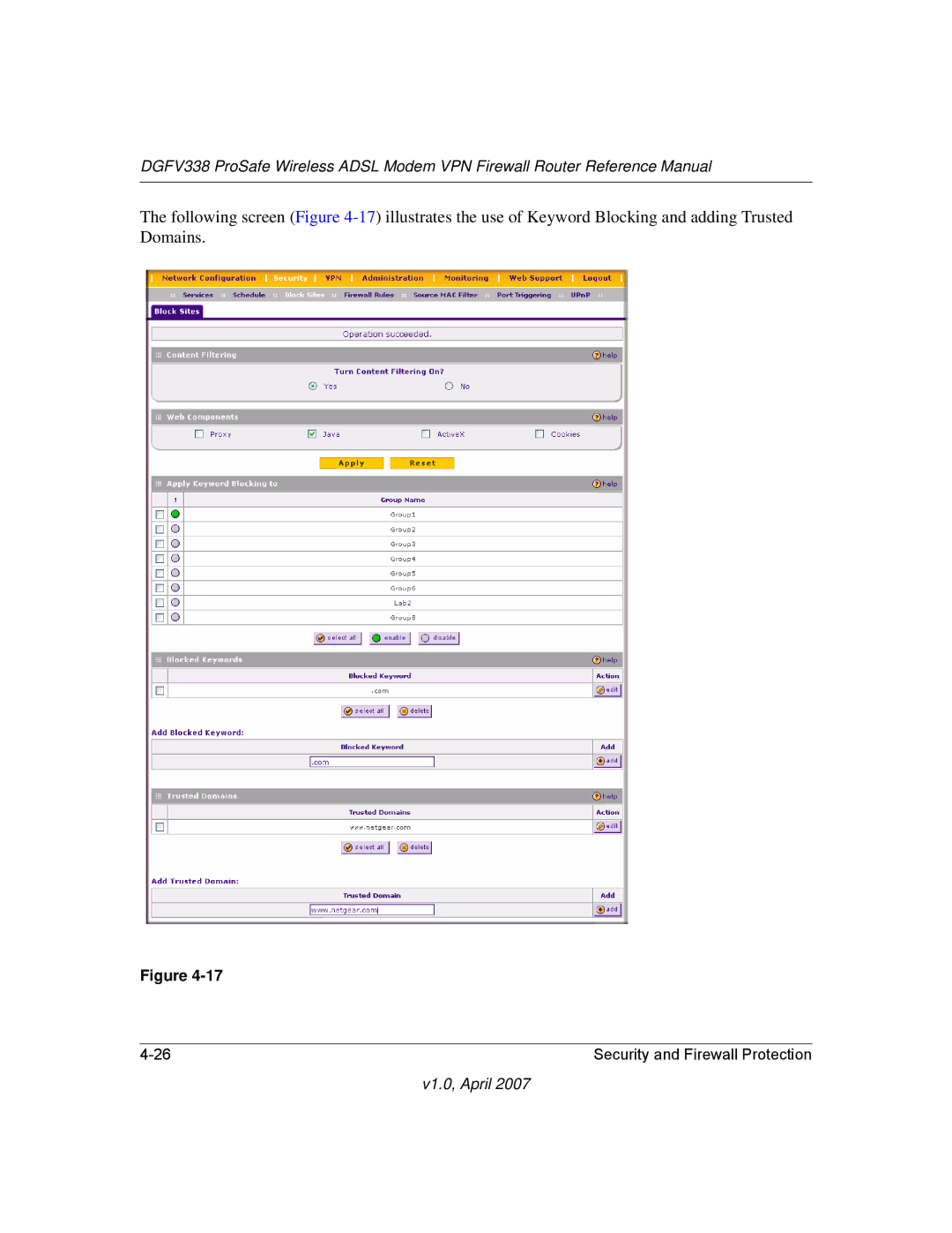 NETGEAR DGFV338 manual V1.0, April 