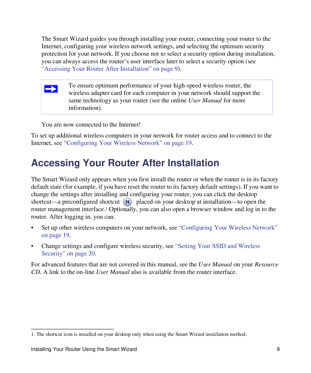 NETGEAR DGN1000-100NAS manual Accessing Your Router After Installation 