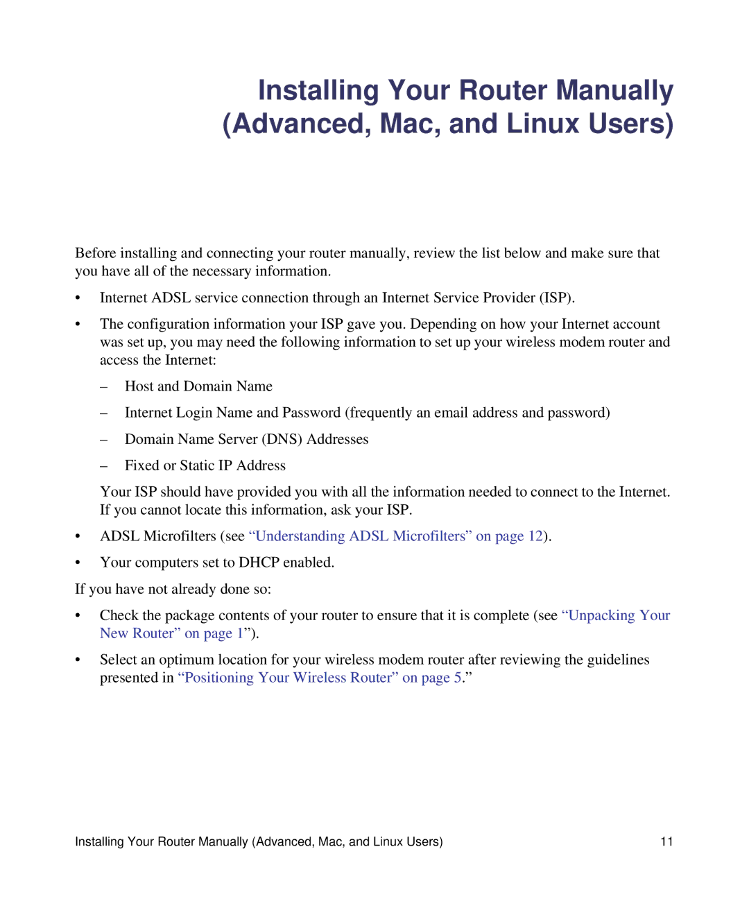 NETGEAR DGN1000-100NAS manual Adsl Microfilters see Understanding Adsl Microfilters on 