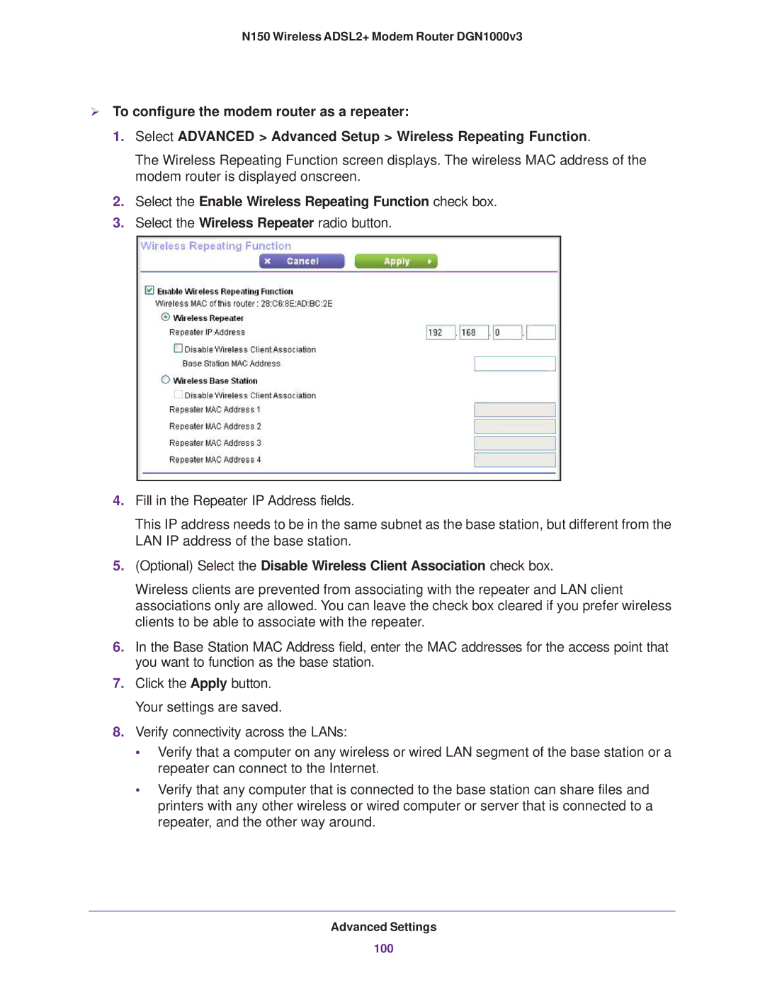 NETGEAR DGN1000v3 user manual 