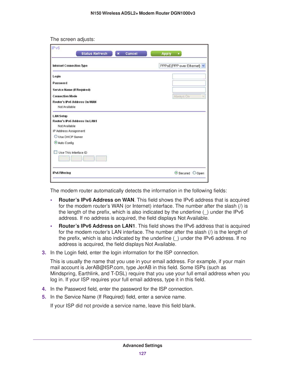 NETGEAR DGN1000v3 user manual 127 