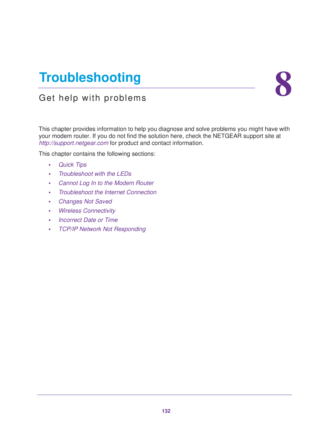 NETGEAR DGN1000v3 user manual Troubleshooting 