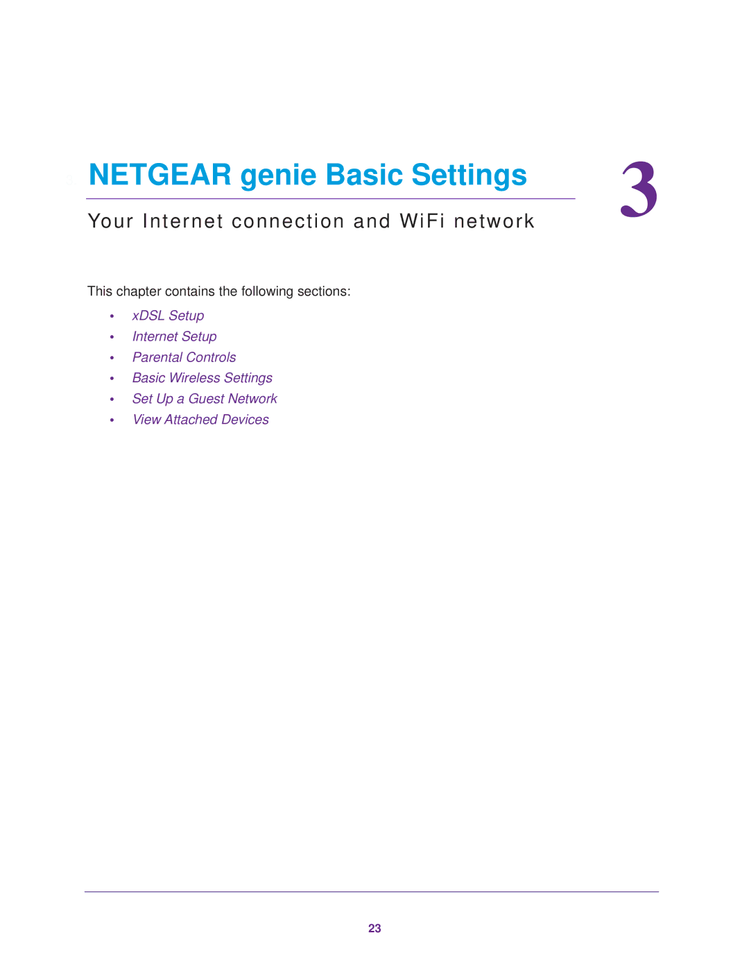 NETGEAR DGN1000v3 user manual Netgear genie Basic Settings 