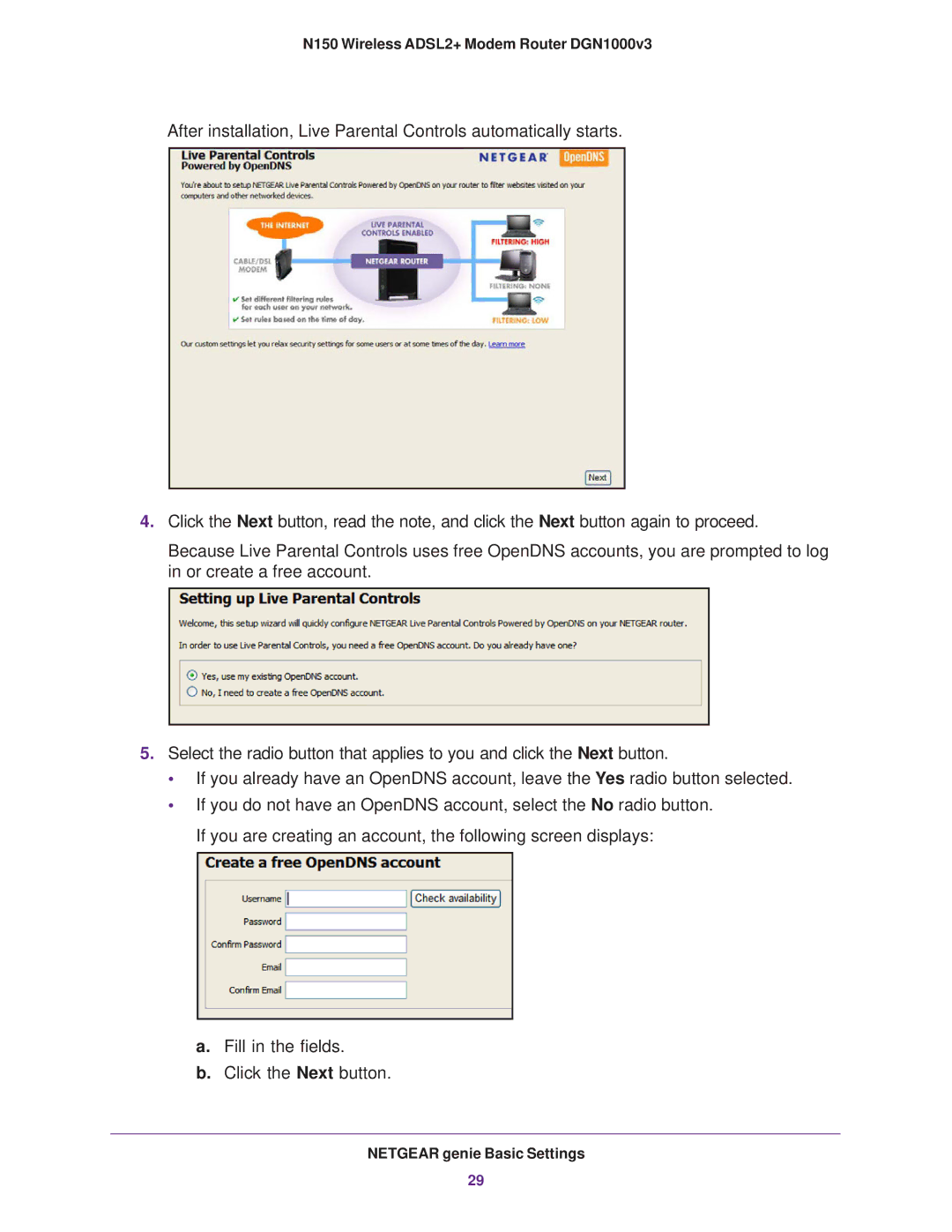 NETGEAR user manual N150 Wireless ADSL2+ Modem Router DGN1000v3 