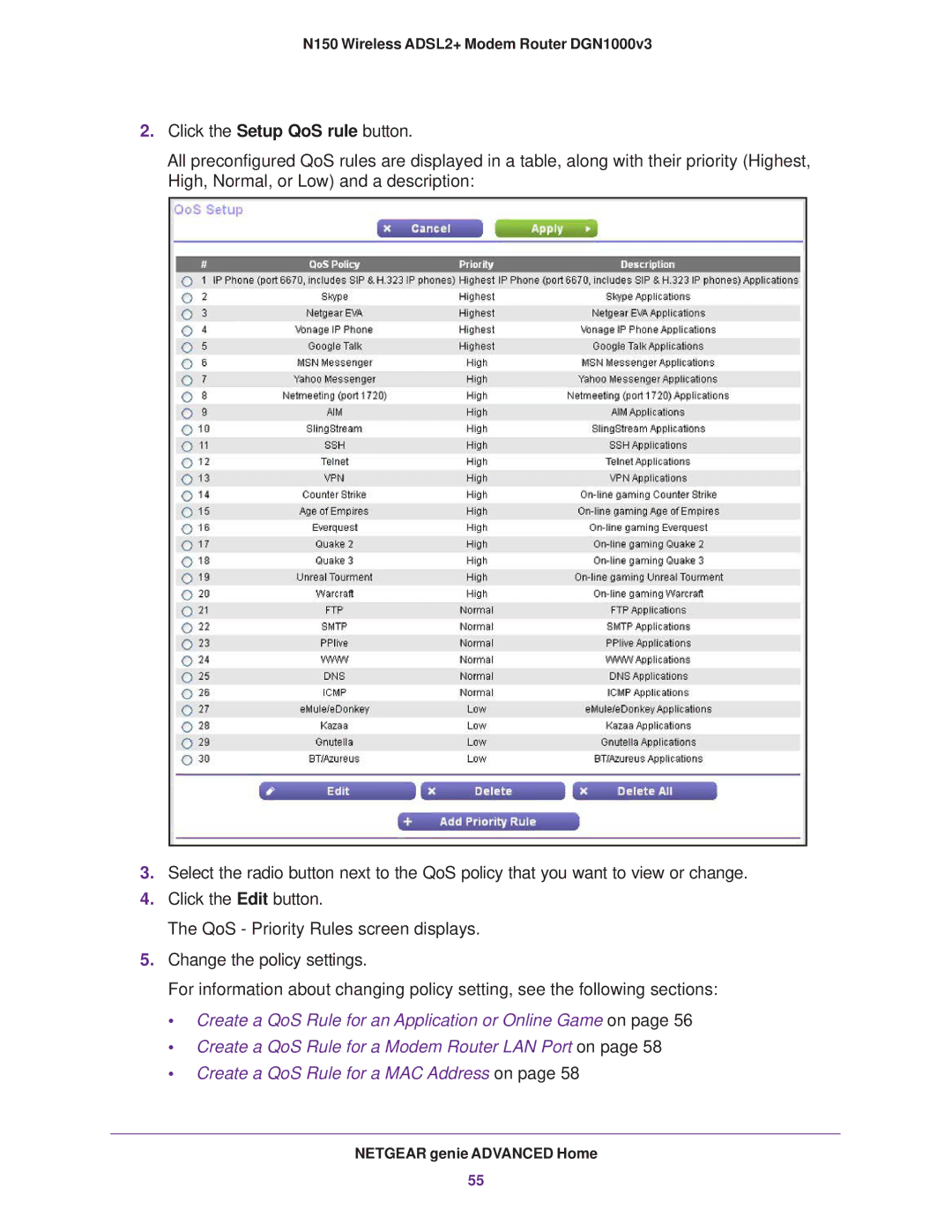 NETGEAR user manual N150 Wireless ADSL2+ Modem Router DGN1000v3 