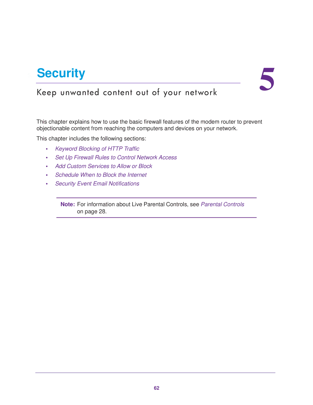 NETGEAR DGN1000v3 user manual Security 