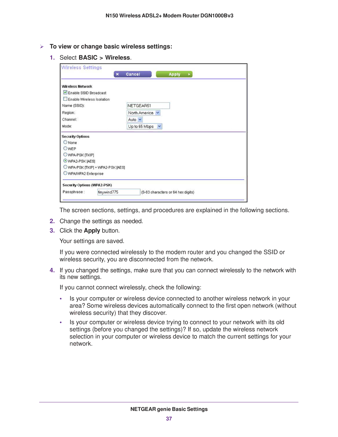 NETGEAR DGN100Bv3 user manual N150 Wireless ADSL2+ Modem Router DGN1000Bv3 