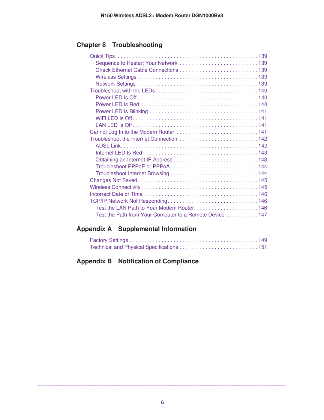 NETGEAR DGN100Bv3 user manual Appendix a Supplemental Information 