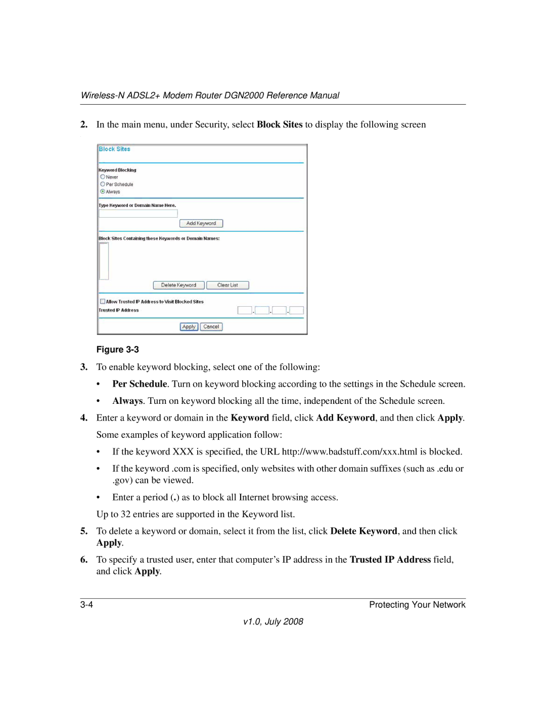 NETGEAR manual Wireless-N ADSL2+ Modem Router DGN2000 Reference Manual 