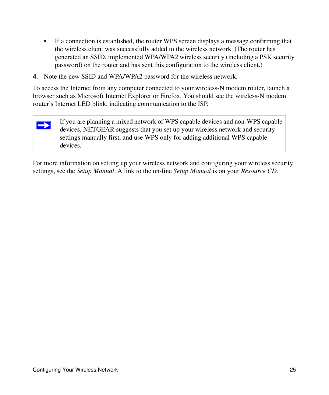 NETGEAR DGN2200 manual Configuring Your Wireless Network 