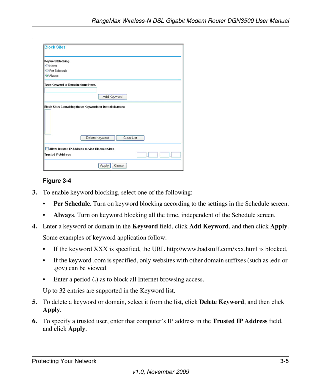 NETGEAR DGN3500-100NAS user manual V1.0, November 