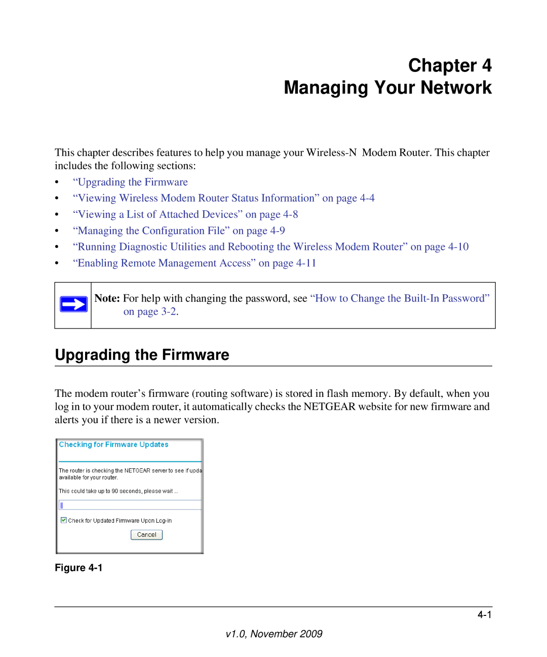 NETGEAR DGN3500-100NAS user manual Chapter Managing Your Network, Upgrading the Firmware 