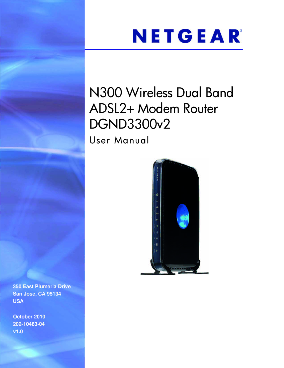 NETGEAR DGND3300-100NAS user manual N300 Wireless Dual Band ADSL2+ Modem Router DGND3300v2 