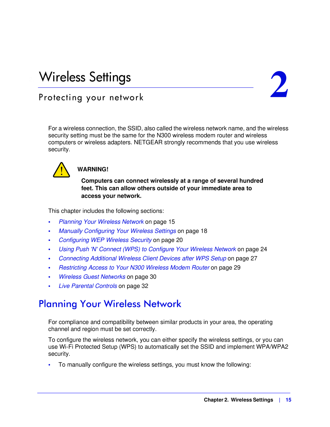 NETGEAR DGND3300-100NAS user manual Wireless Settings, Planning Your Wireless Network 