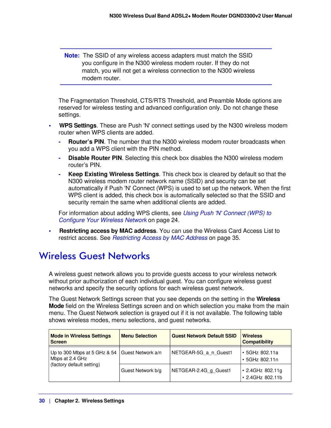 NETGEAR DGND3300-100NAS user manual Wireless Guest Networks 