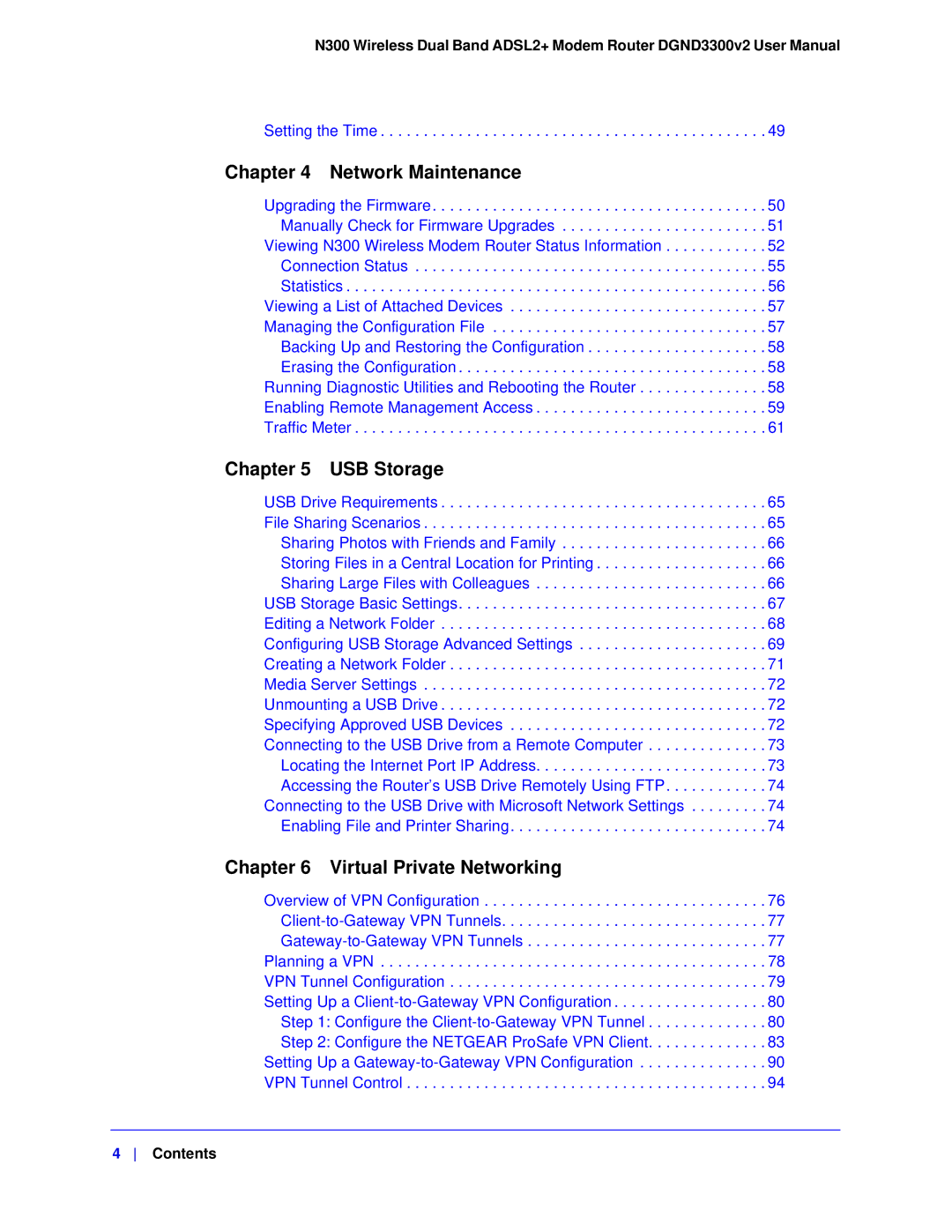 NETGEAR DGND3300-100NAS user manual Network Maintenance 