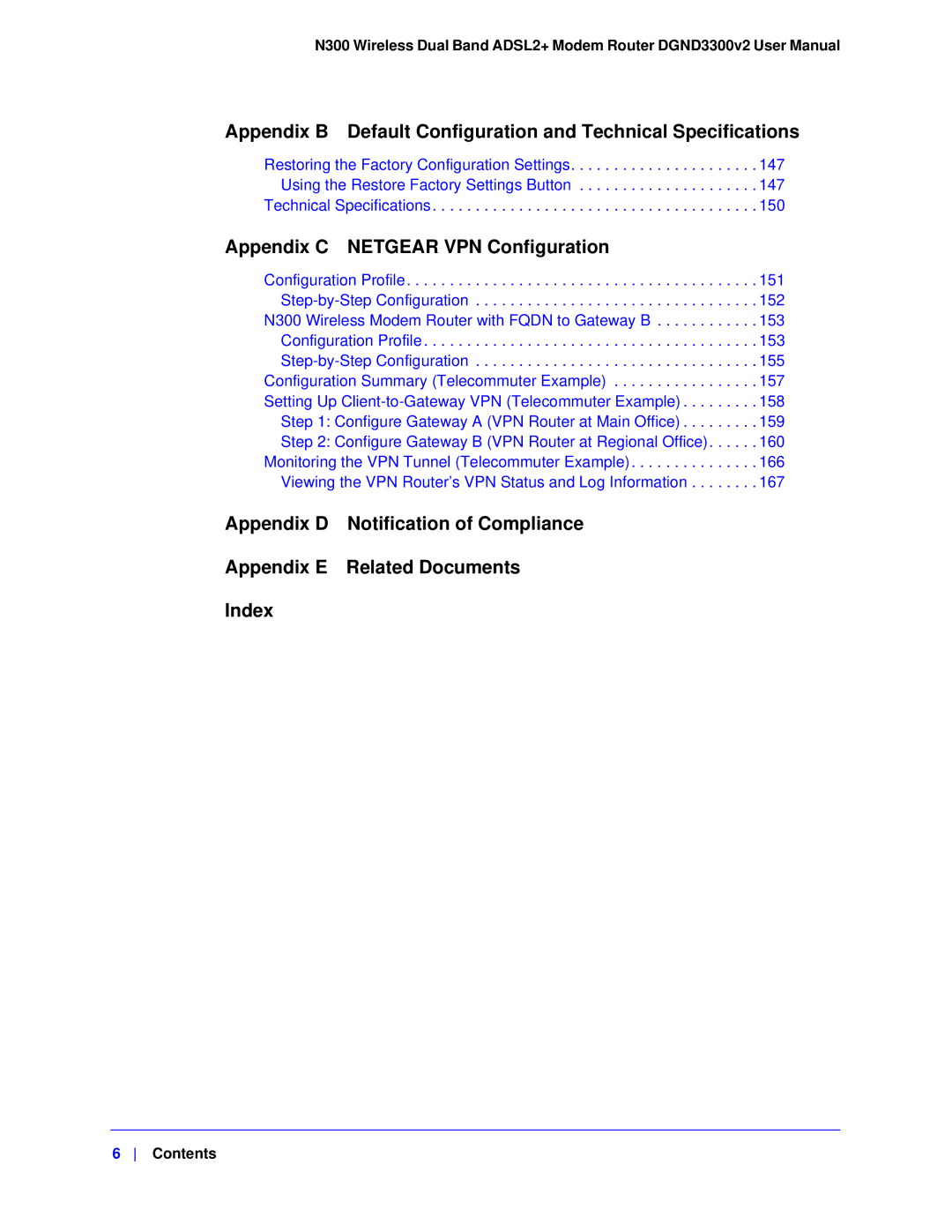 NETGEAR DGND3300-100NAS user manual Appendix C Netgear VPN Configuration 