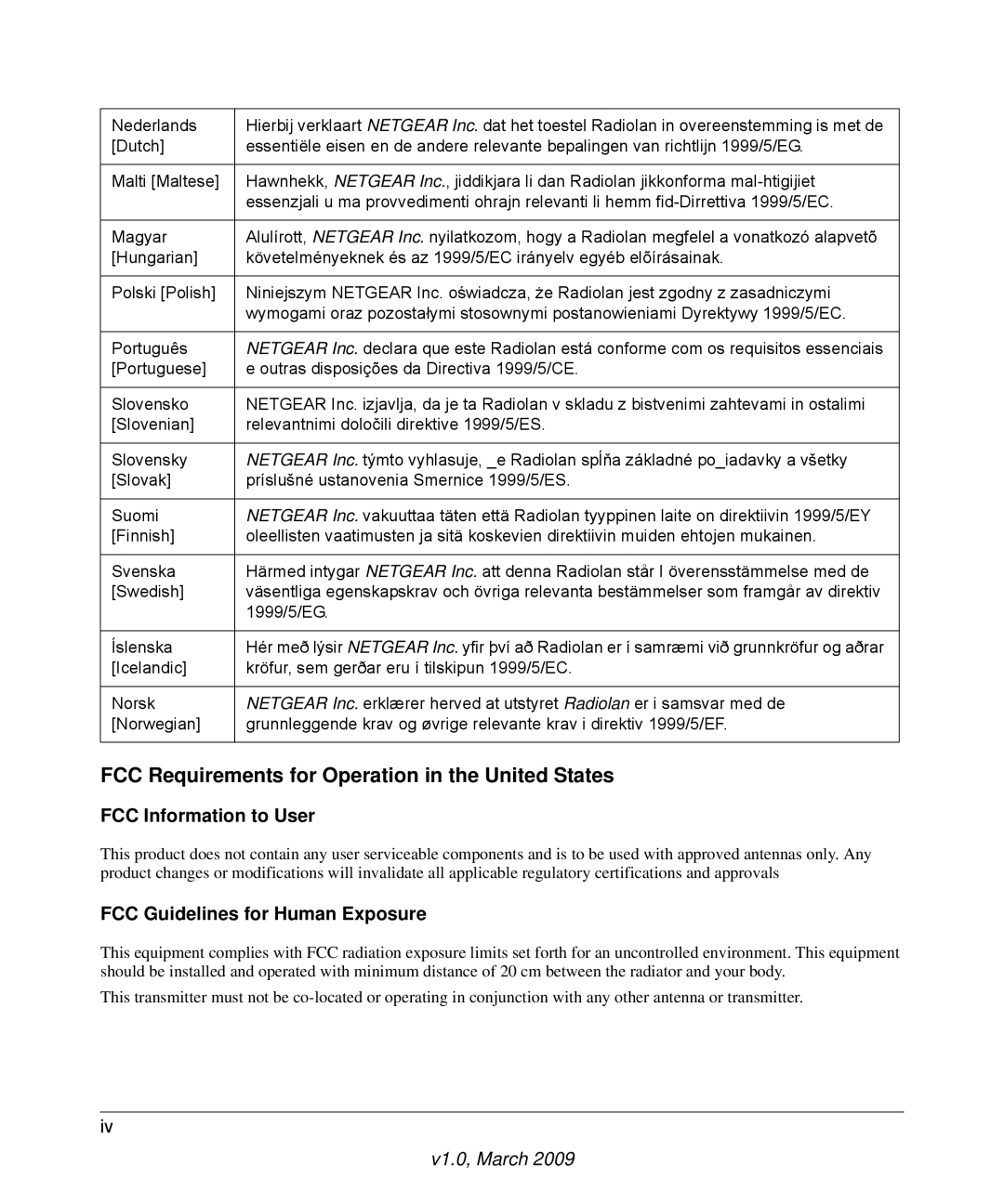 NETGEAR DGND3300 user manual FCC Information to User, FCC Guidelines for Human Exposure 