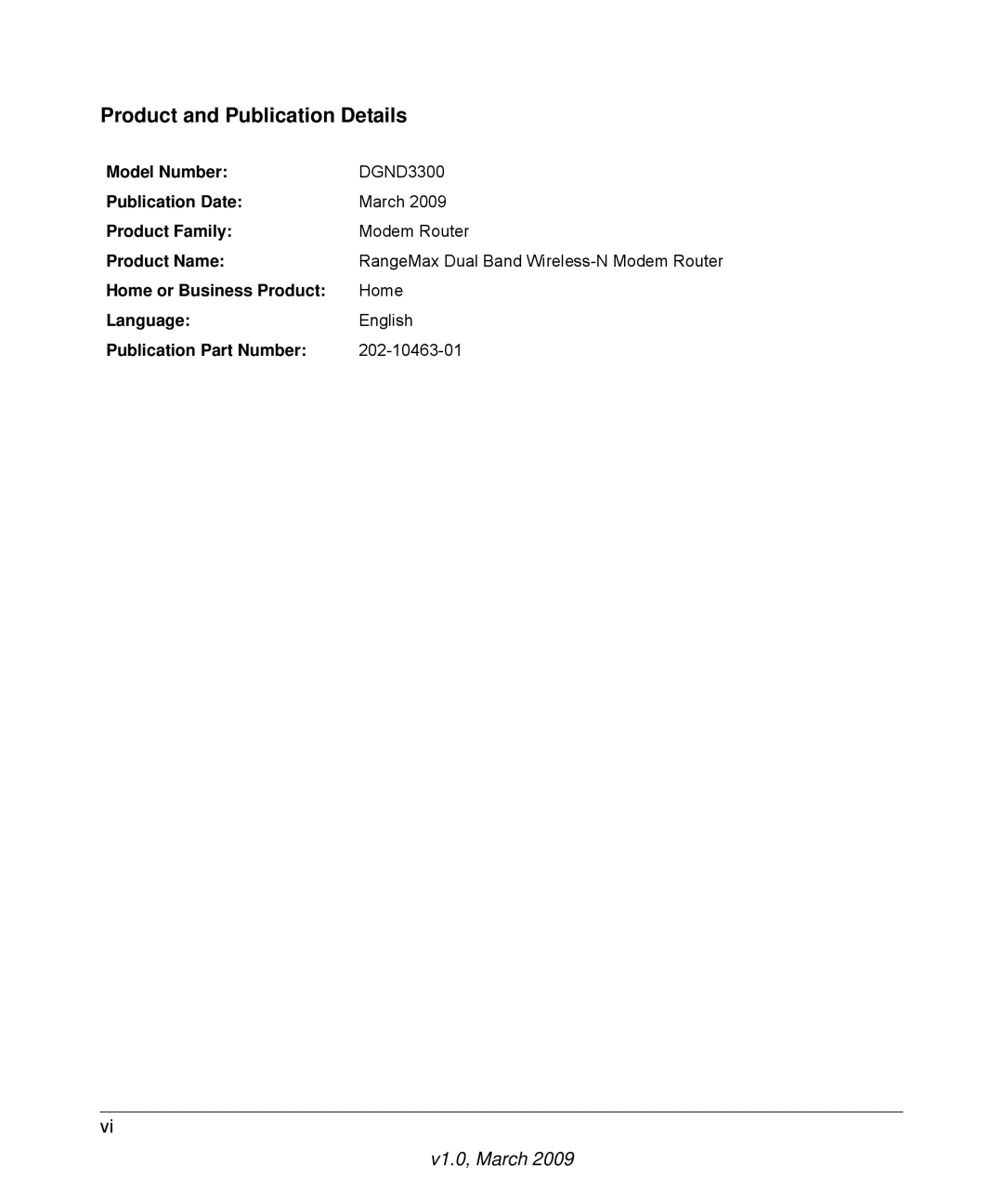 NETGEAR DGND3300 user manual Product and Publication Details 