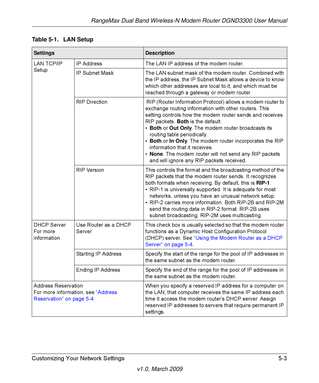 NETGEAR DGND3300 user manual Lan Tcp/Ip 