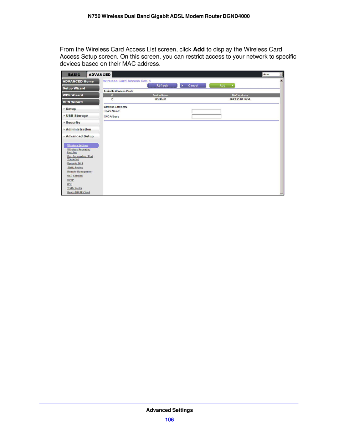 NETGEAR DGND4000-100NAS user manual 106 