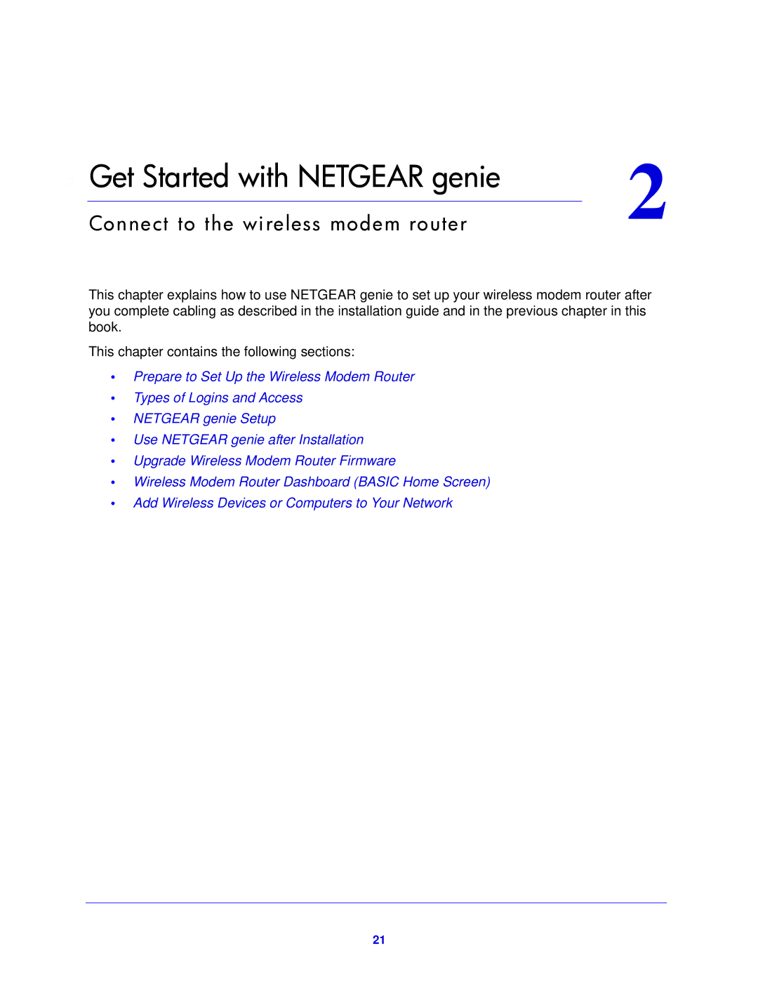 NETGEAR DGND4000-100NAS user manual Get Started with Netgear genie 