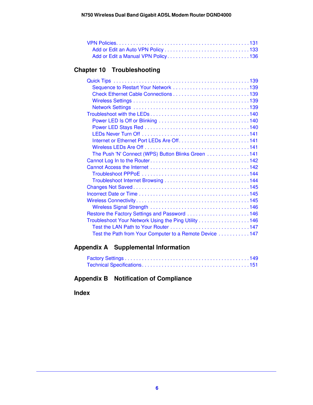 NETGEAR DGND4000-100NAS user manual Appendix a Supplemental Information 