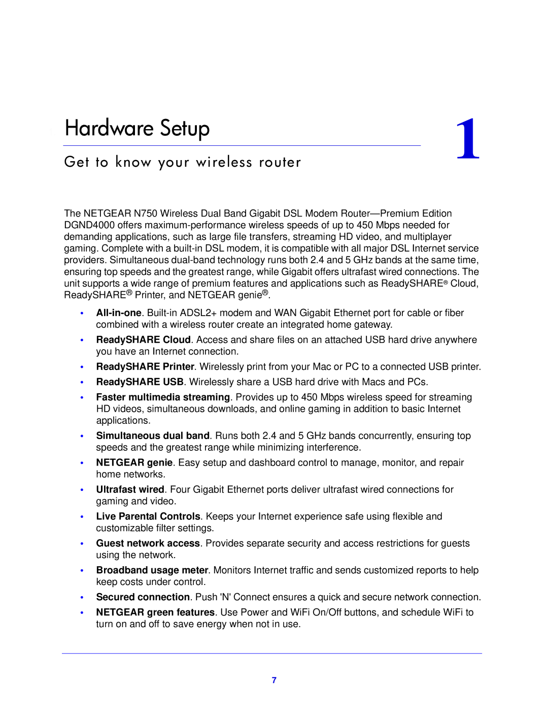 NETGEAR DGND4000-100NAS user manual Hardware Setup 