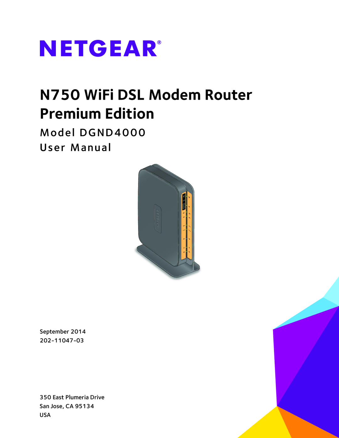 NETGEAR DGND4000 user manual N750 WiFi DSL Modem Router Premium Edition 