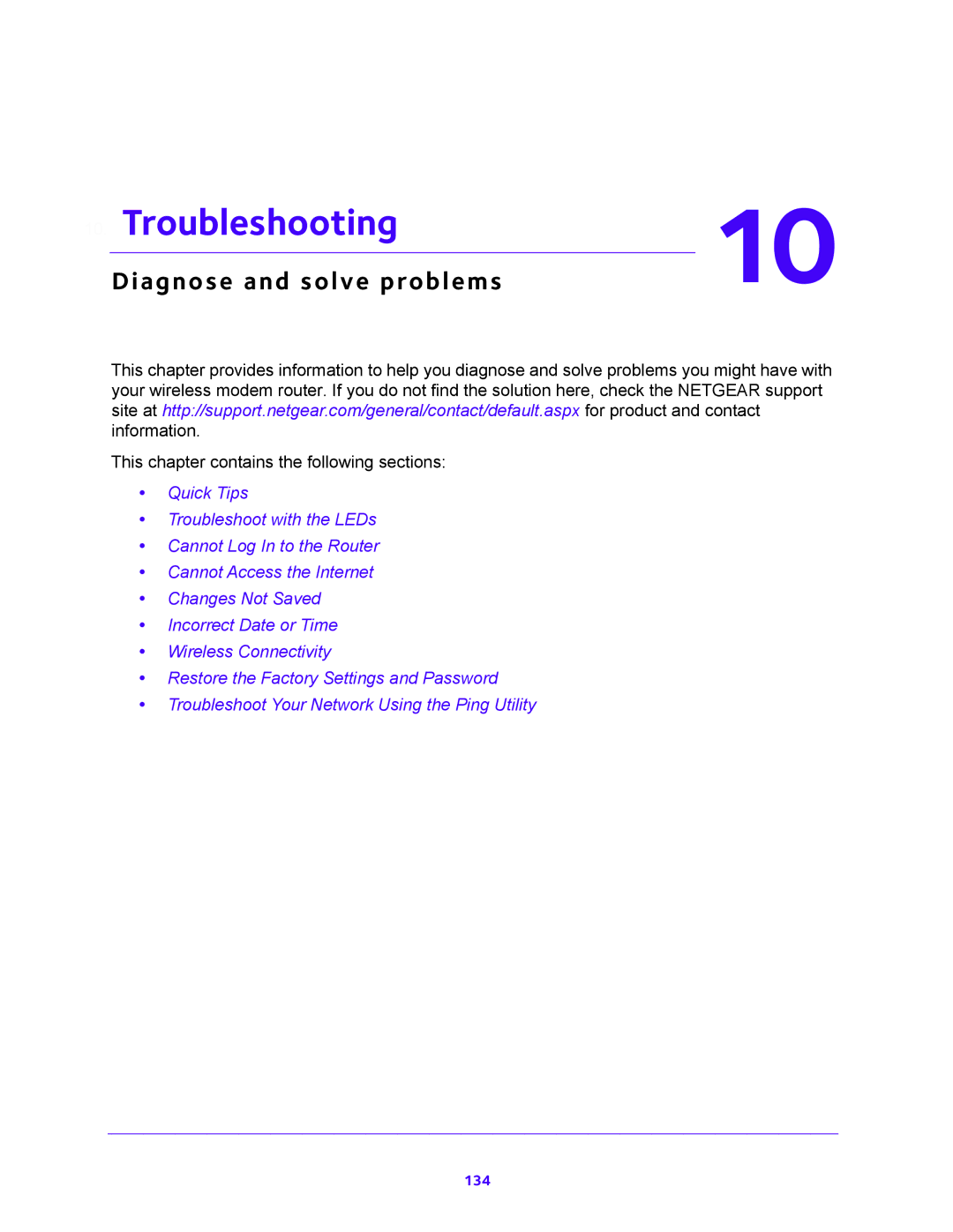 NETGEAR DGND4000 user manual Troubleshooting, Diagnose and solve problems 