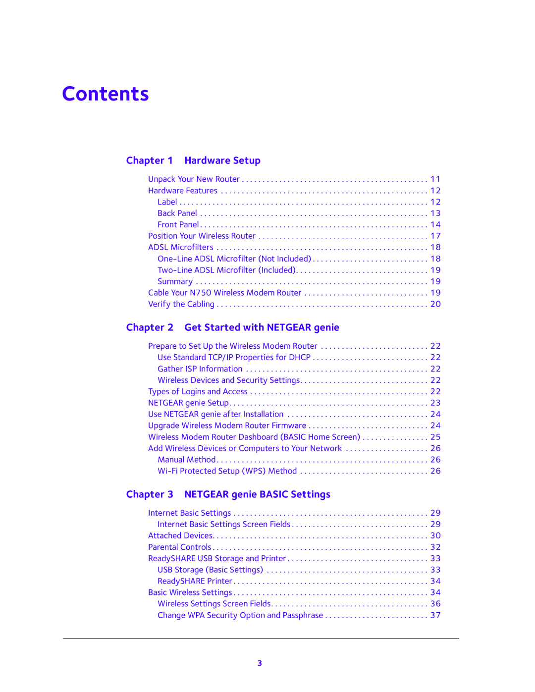 NETGEAR DGND4000 user manual Contents 