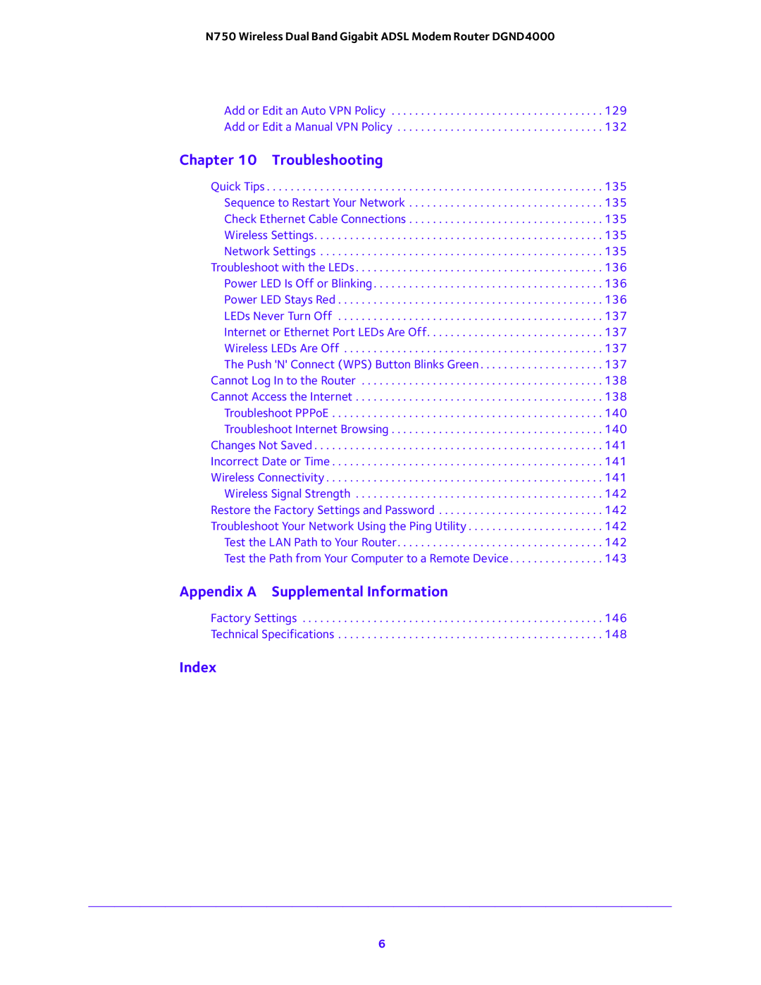 NETGEAR DGND4000 user manual Appendix a Supplemental Information 