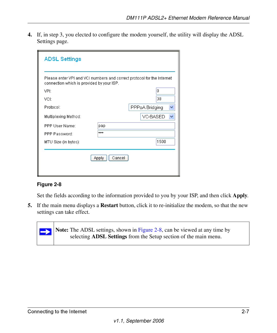 NETGEAR manual DM111P ADSL2+ Ethernet Modem Reference Manual 