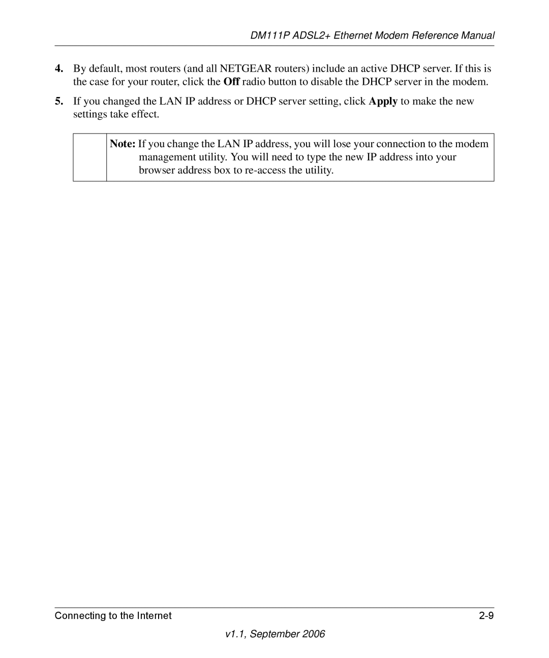 NETGEAR manual DM111P ADSL2+ Ethernet Modem Reference Manual 