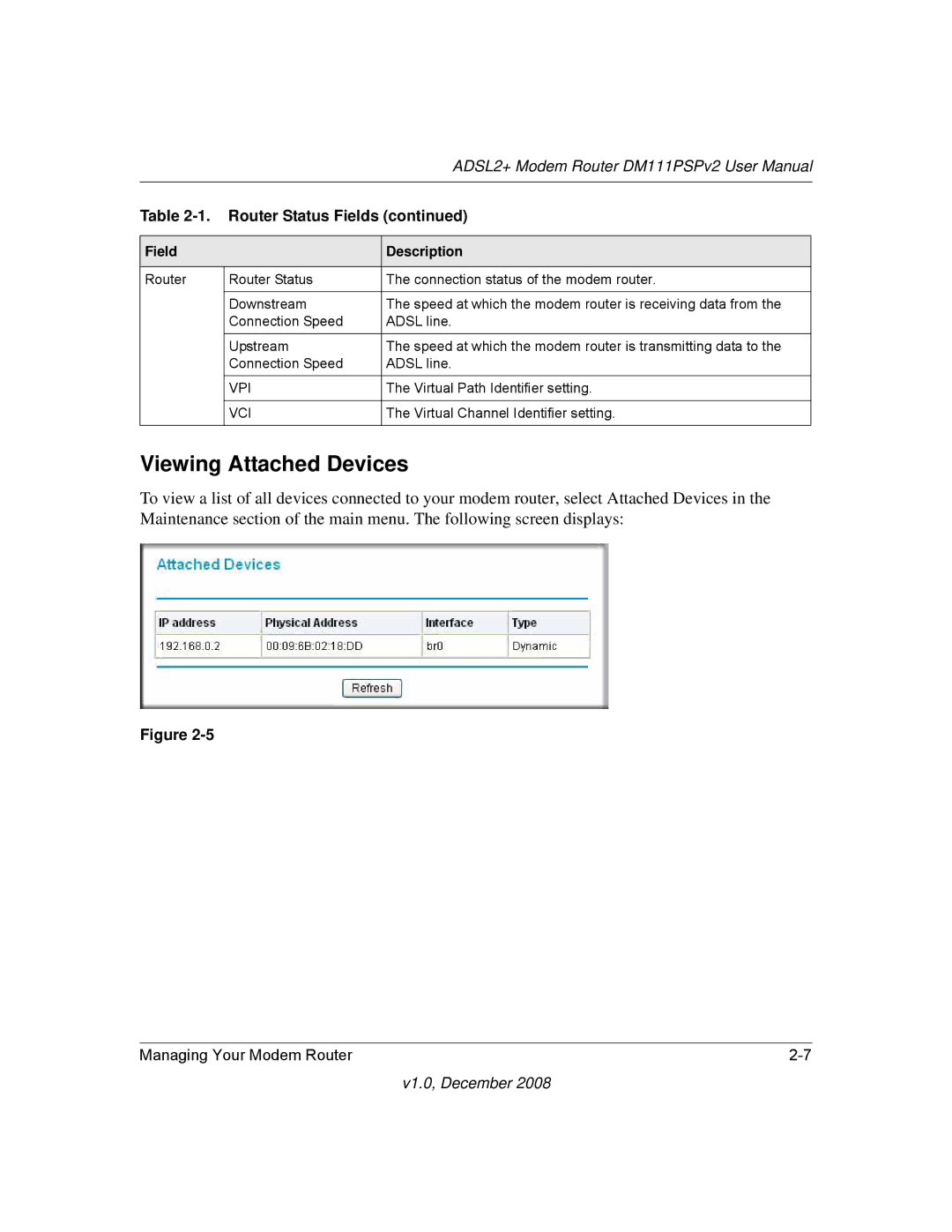 NETGEAR DM111PSPv2 user manual Viewing Attached Devices 