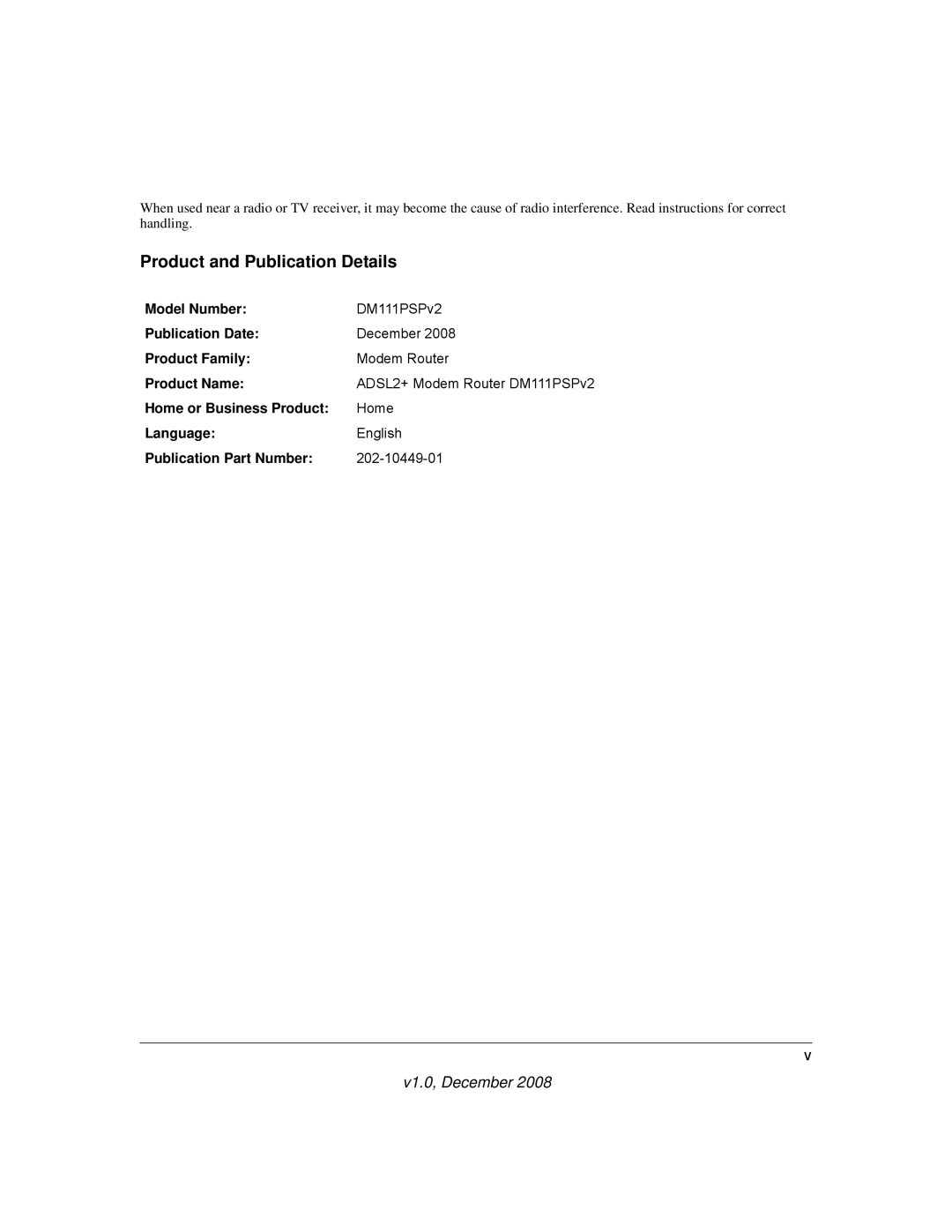 NETGEAR DM111PSPv2 user manual Product and Publication Details 